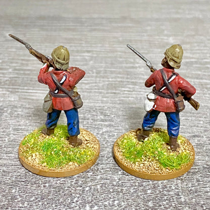 2x 28mm 24th Regiment Of Foot Painted Plastic Miniatures Zulu 1879 War Games #25