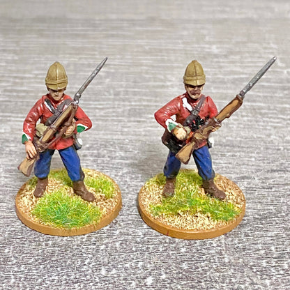 2x 28mm 24th Regiment Of Foot Painted Plastic Miniatures Zulu 1879 War Games #26