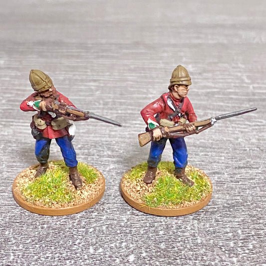 2x 28mm 24th Regiment Of Foot Painted Plastic Miniatures Zulu 1879 War Games #28