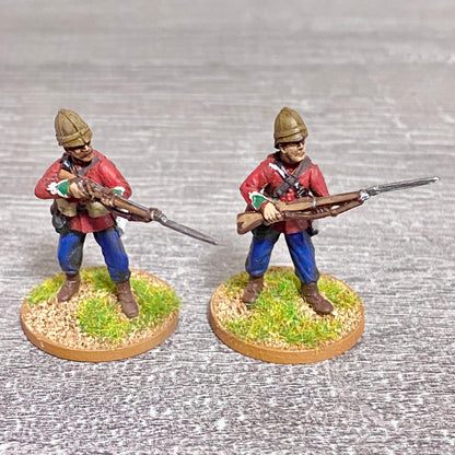 2x 28mm 24th Regiment Of Foot Painted Plastic Miniatures Zulu 1879 War Games #29