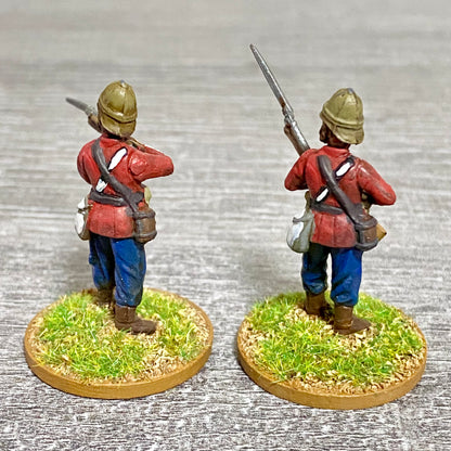 2x 28mm 24th Regiment Of Foot Painted Plastic Miniatures Zulu 1879 War Games #30