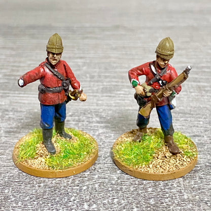 2x 28mm 24th Regiment Of Foot Painted Plastic Miniatures Zulu 1879 War Games #31