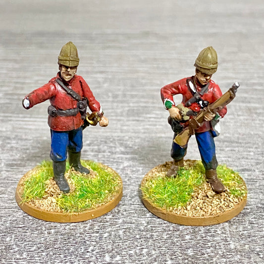 2x 28mm 24th Regiment Of Foot Painted Plastic Miniatures Zulu 1879 War Games #31