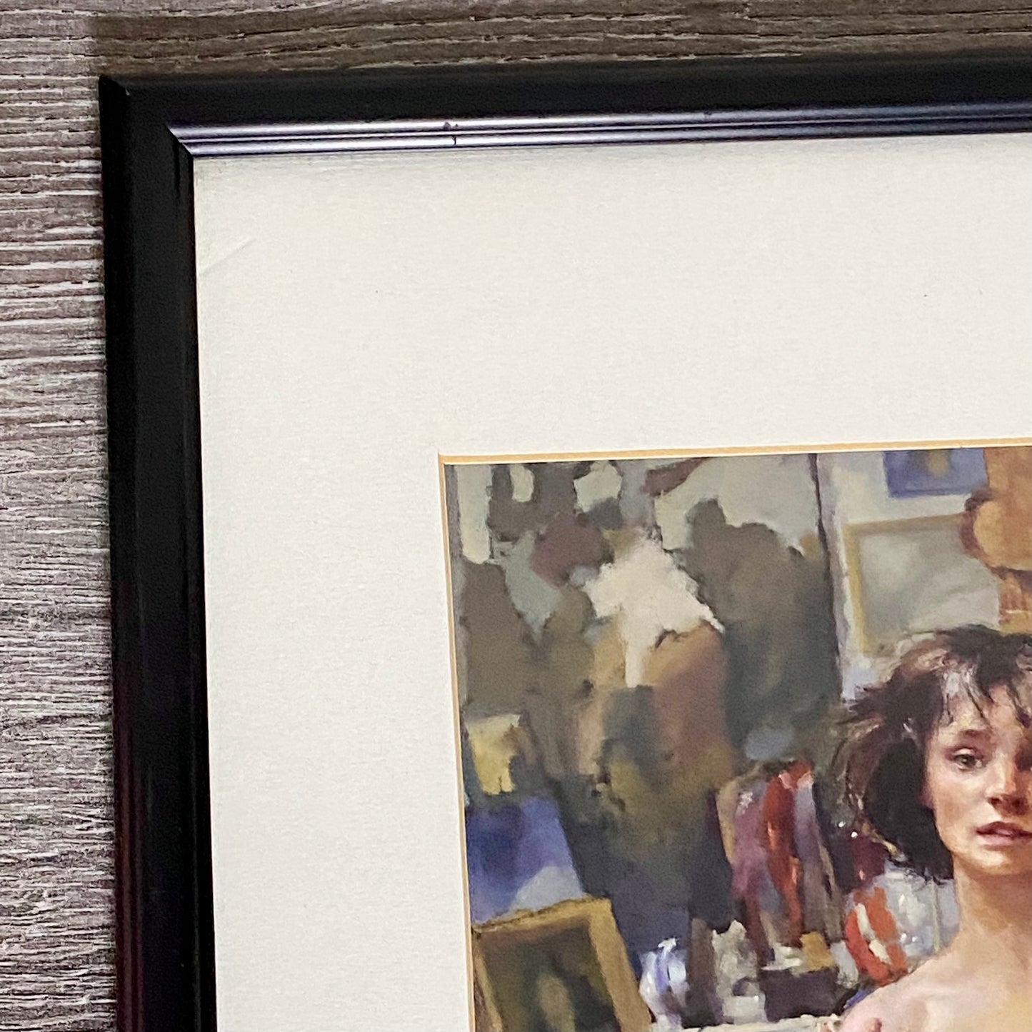 Vintage The Painter With Benedikte Art Print By Robert Lenkiewicz Framed Glazed