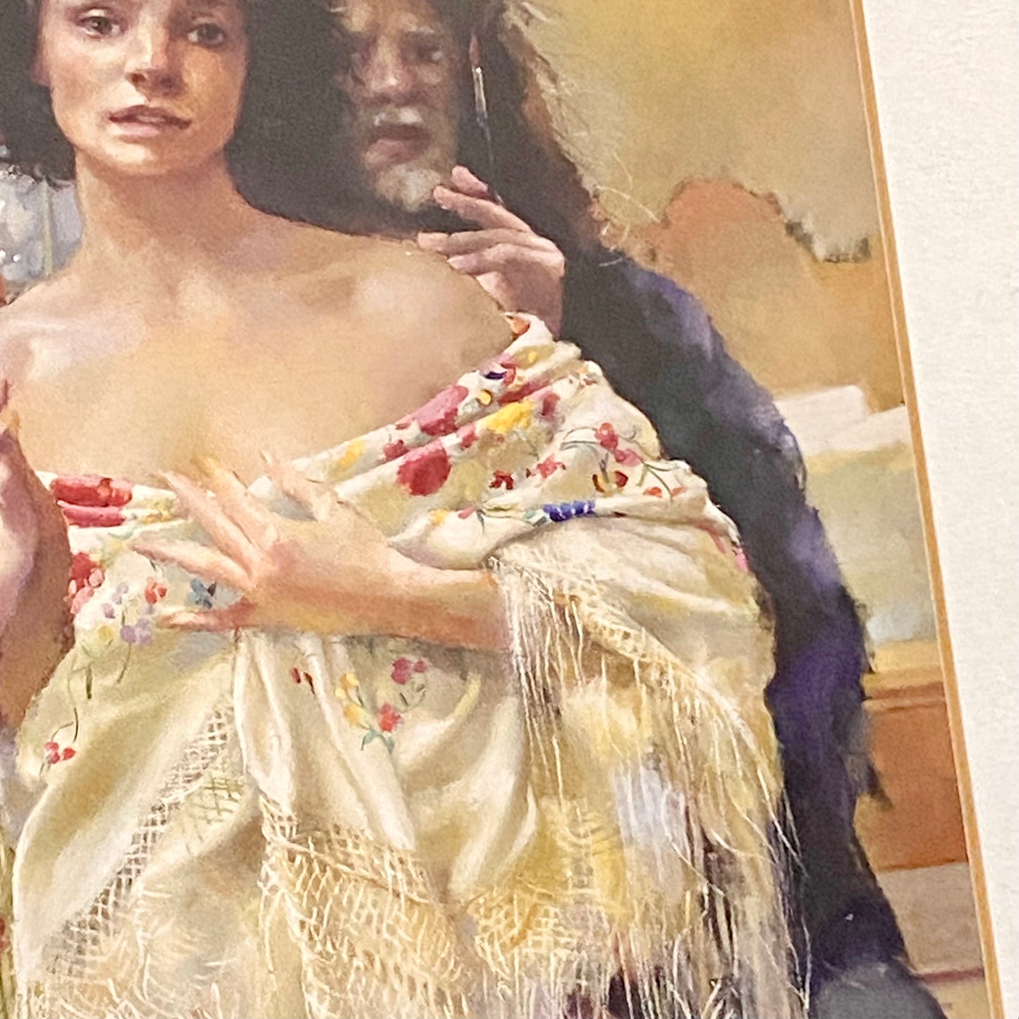 Vintage The Painter With Benedikte Art Print By Robert Lenkiewicz Framed Glazed