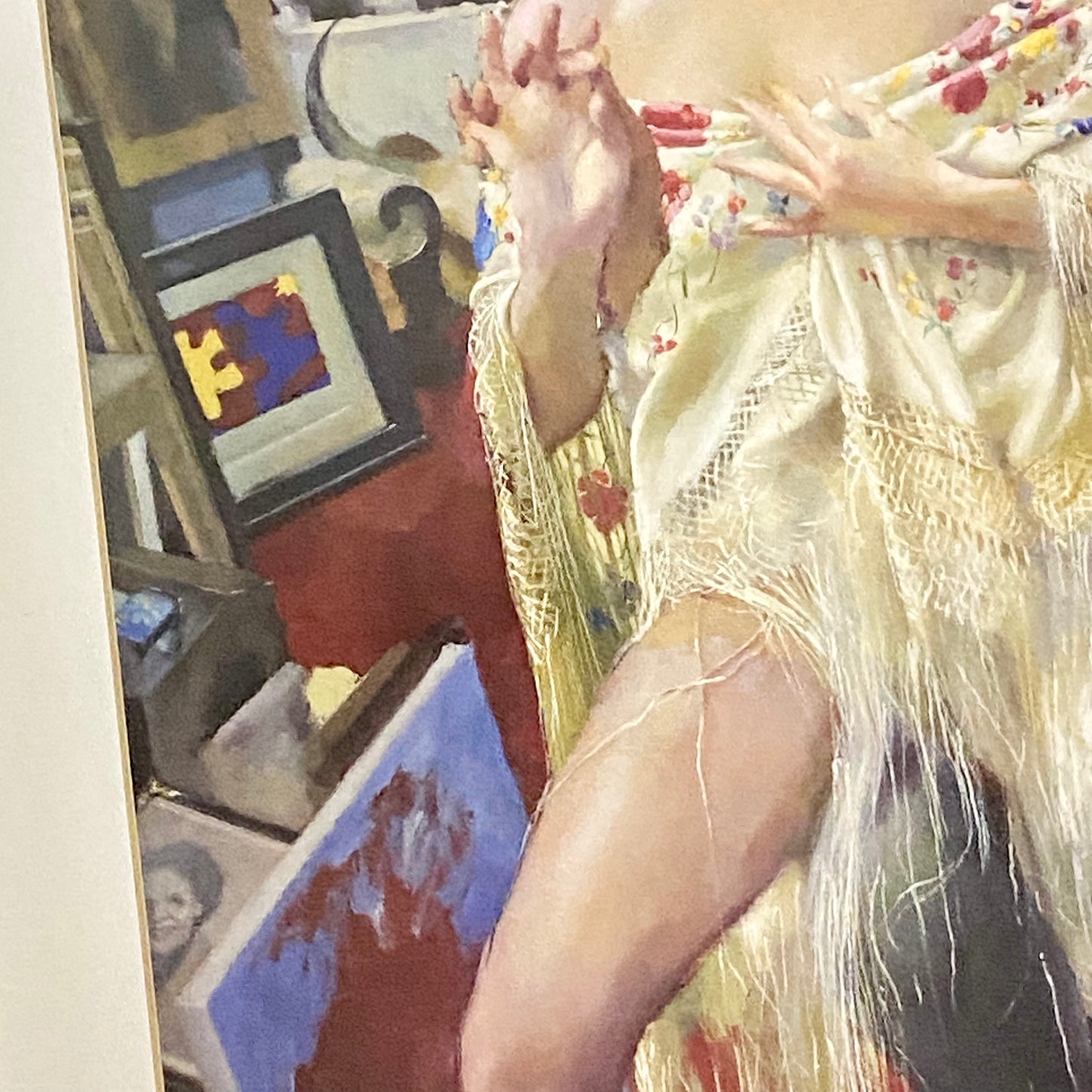 Vintage The Painter With Benedikte Art Print By Robert Lenkiewicz Framed Glazed