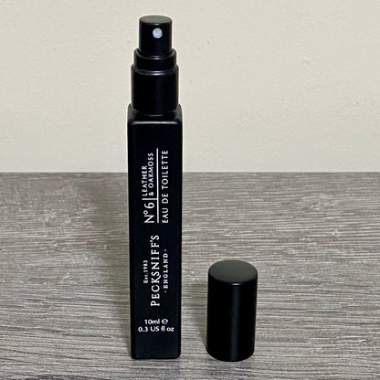 Pecksniffs Men’s Eau De Toilette Mini Leather & Oakmoss 10ml Travel Size Spray