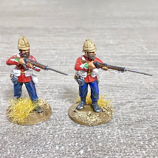2x 28mm 24th Regiment Of Foot Painted Plastic Miniatures Zulu 1879 Wargaming #19