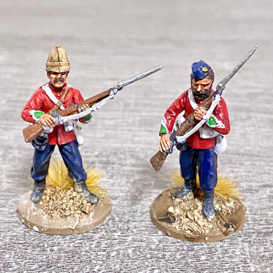 2x 28mm 24th Regiment Of Foot Painted Plastic Miniatures Zulu 1879 Wargaming #20