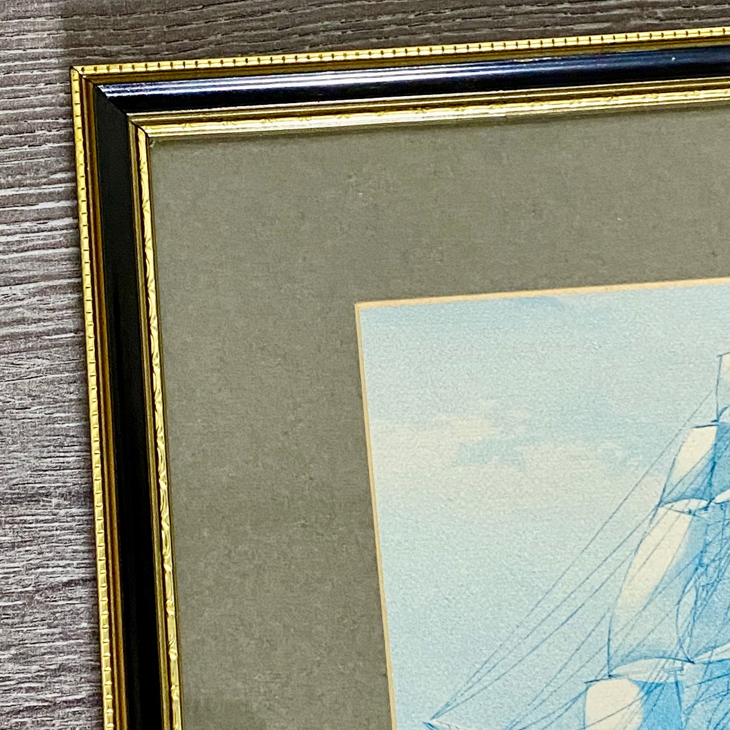 Vintage HMS Calliope Royal Navy Ship 1890 Art Print On Board Framed With Glazing