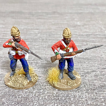 2x 28mm 24th Regiment Of Foot Painted Plastic Miniatures Zulu 1879 Wargaming #23
