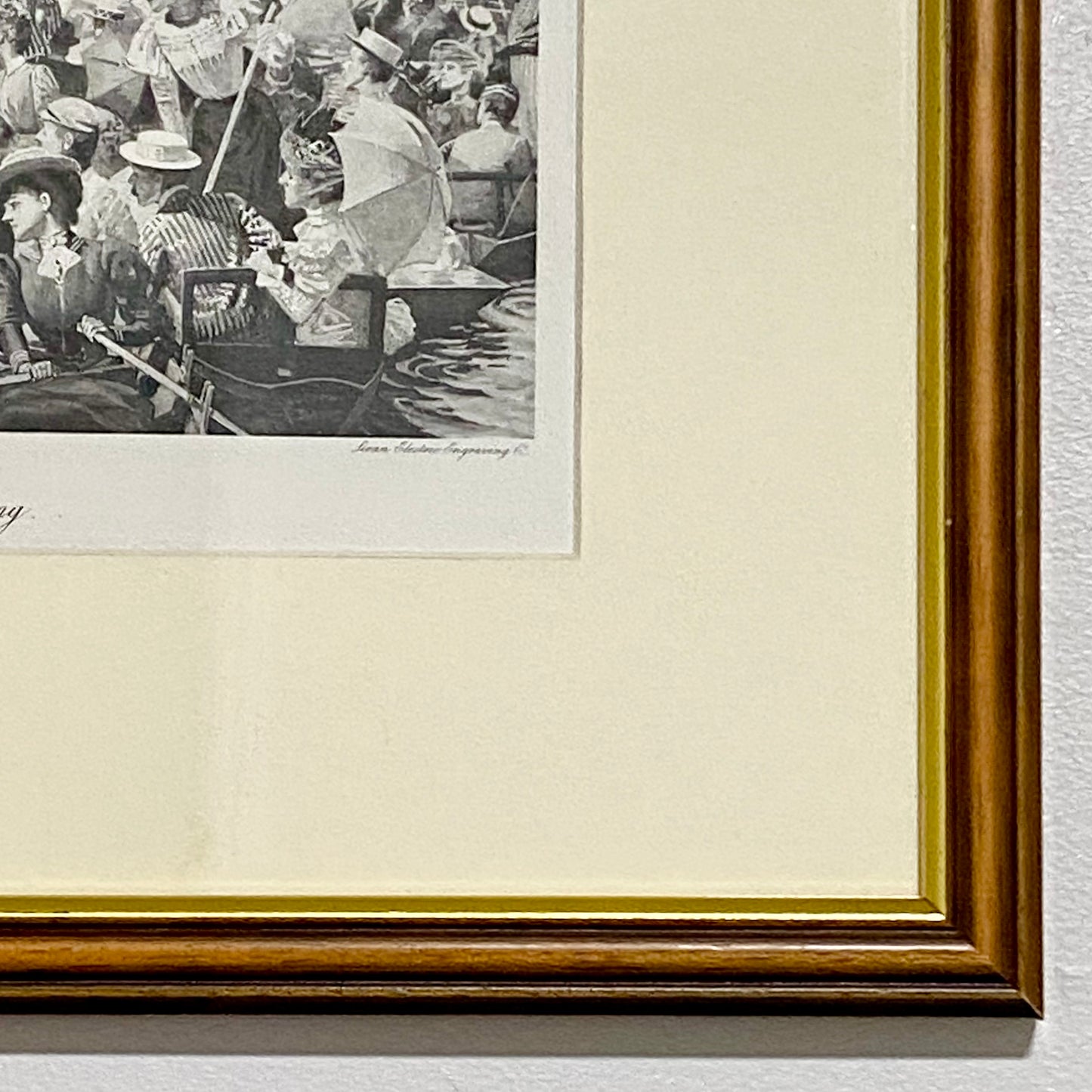 Vintage Rowing Henley Regatta Victorian Art Print Lucien Davis Framed & Glazed