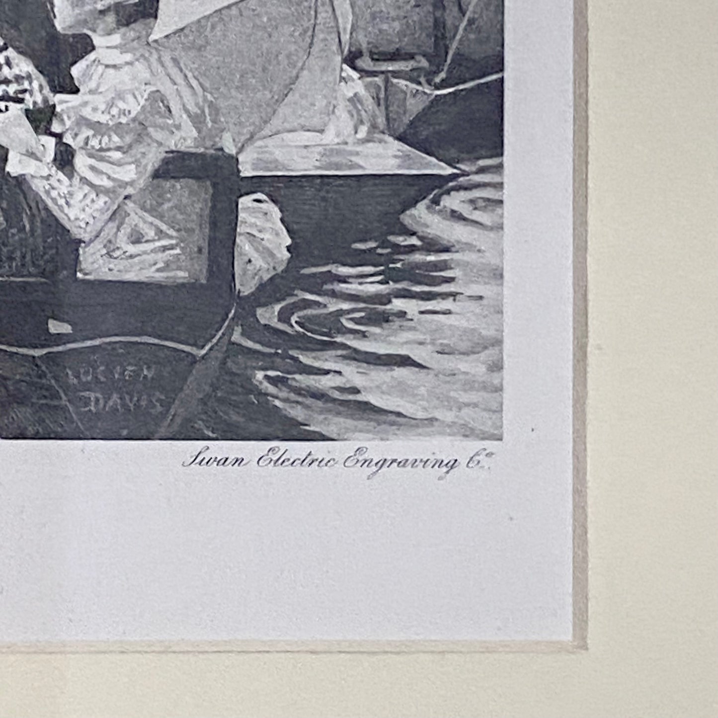 Vintage Rowing Henley Regatta Victorian Art Print Lucien Davis Framed & Glazed