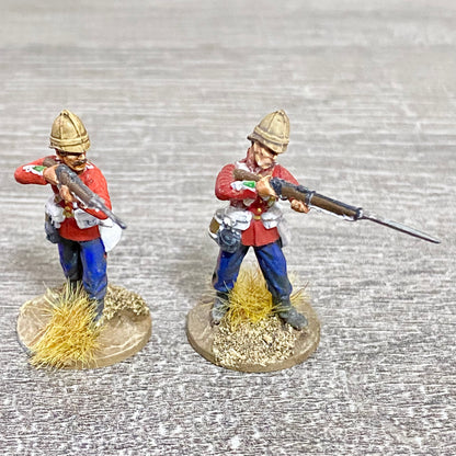 2x 28mm 24th Regiment Of Foot Painted Plastic Miniatures Zulu 1879 Wargaming #25
