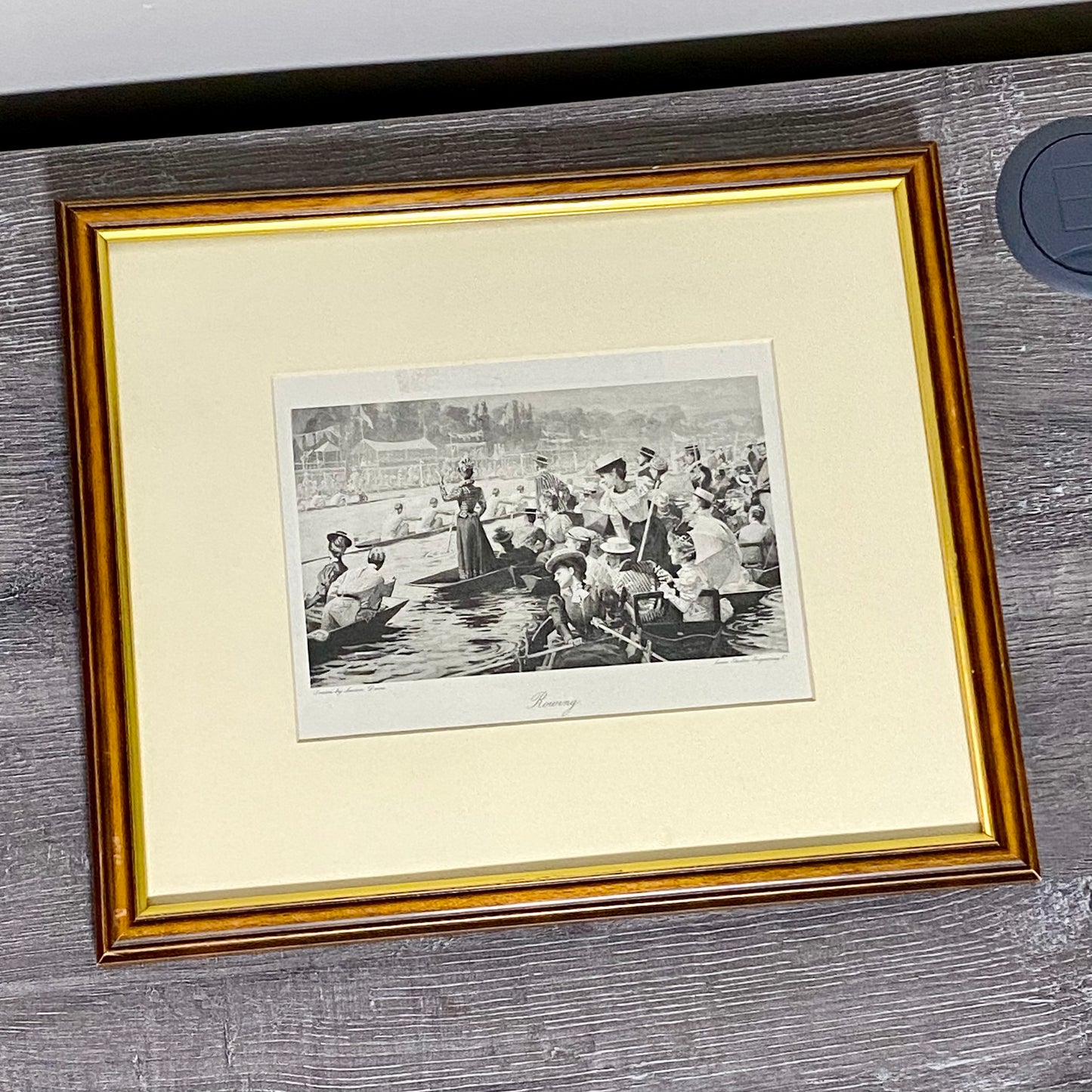 Vintage Rowing Henley Regatta Victorian Art Print Lucien Davis Framed & Glazed