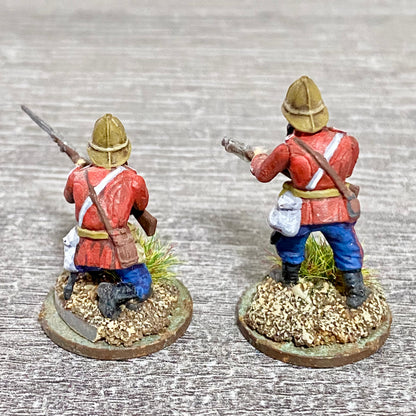 2x 28mm 24th Regiment Of Foot Painted Plastic Miniatures Zulu 1879 Wargaming #31