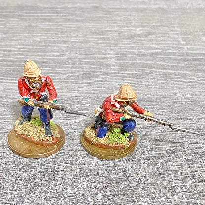 2x 28mm 24th Regiment Of Foot Painted Plastic Miniatures Zulu 1879 Wargaming #32