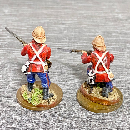 2x 28mm 24th Regiment Of Foot Painted Plastic Miniatures Zulu 1879 Wargaming #32