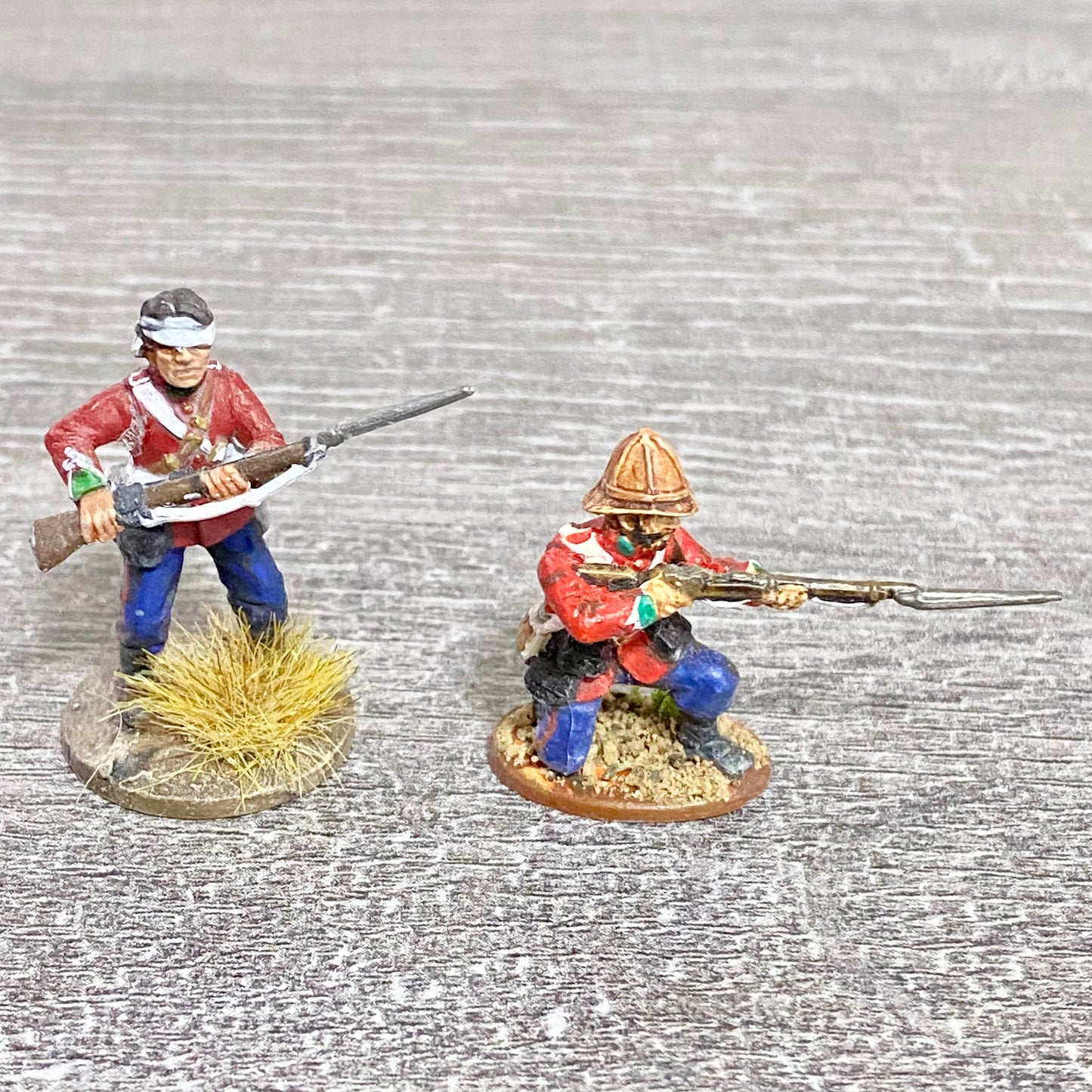 2x 28mm 24th Regiment Of Foot Painted Plastic Miniatures Zulu 1879 Wargaming #33
