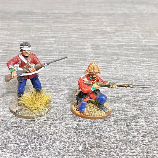 2x 28mm 24th Regiment Of Foot Painted Plastic Miniatures Zulu 1879 Wargaming #33
