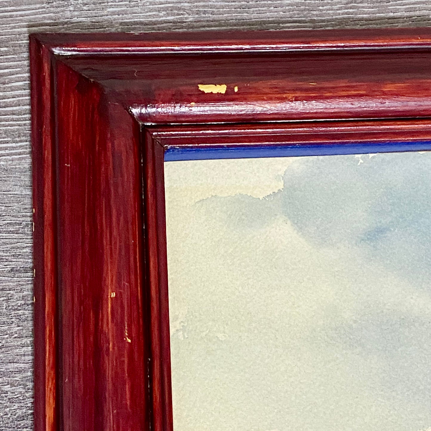 Vintage Devon Cliff Coast Watercolour Painting Signed By Edward Hood 1984 Framed