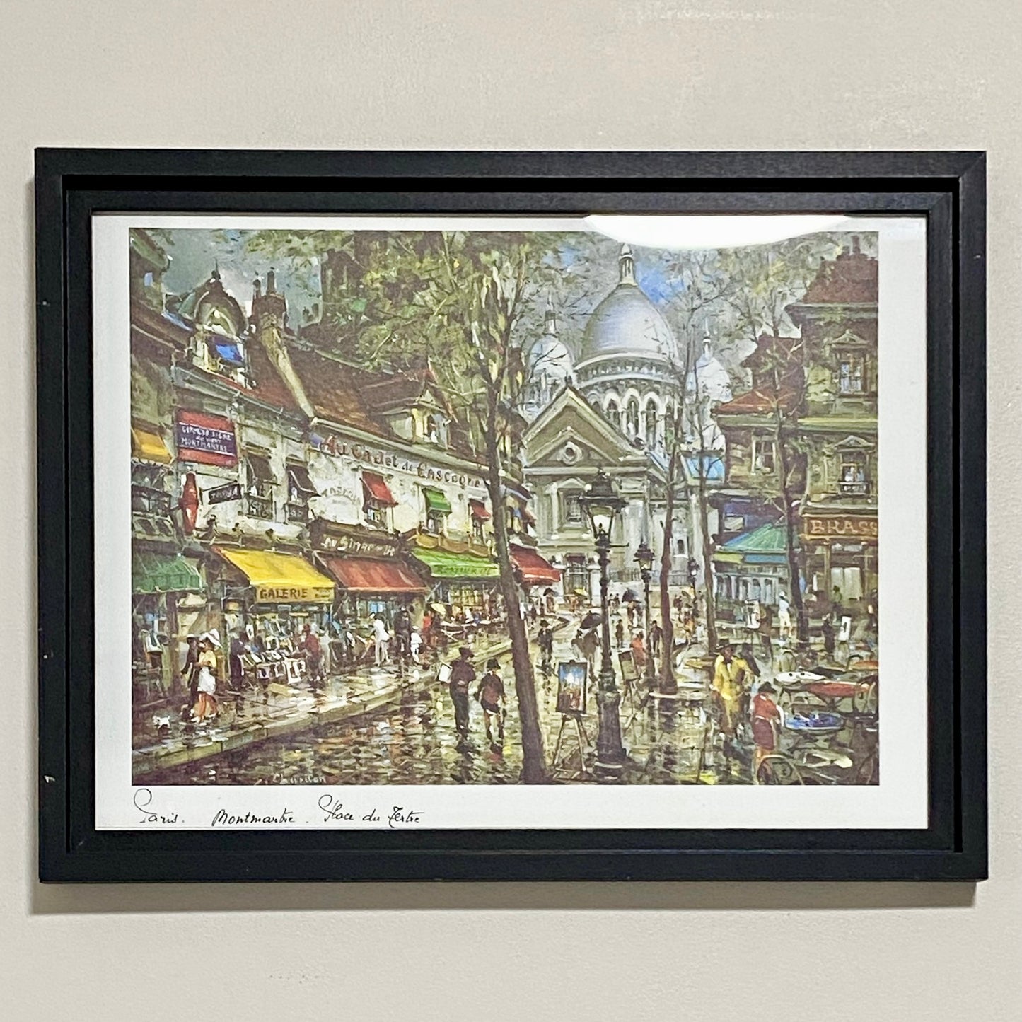 Vintage Place Du Tertre Paris Art Print By Jacques Chardon Framed With Glazing
