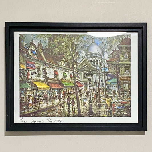 Vintage Place Du Tertre Paris Art Print By Jacques Chardon Framed With Glazing