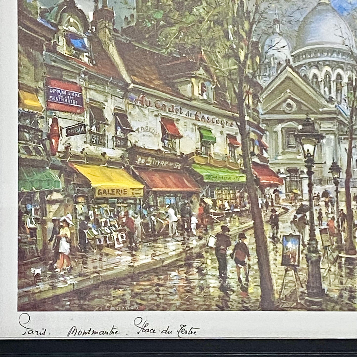 Vintage Place Du Tertre Paris Art Print By Jacques Chardon Framed With Glazing