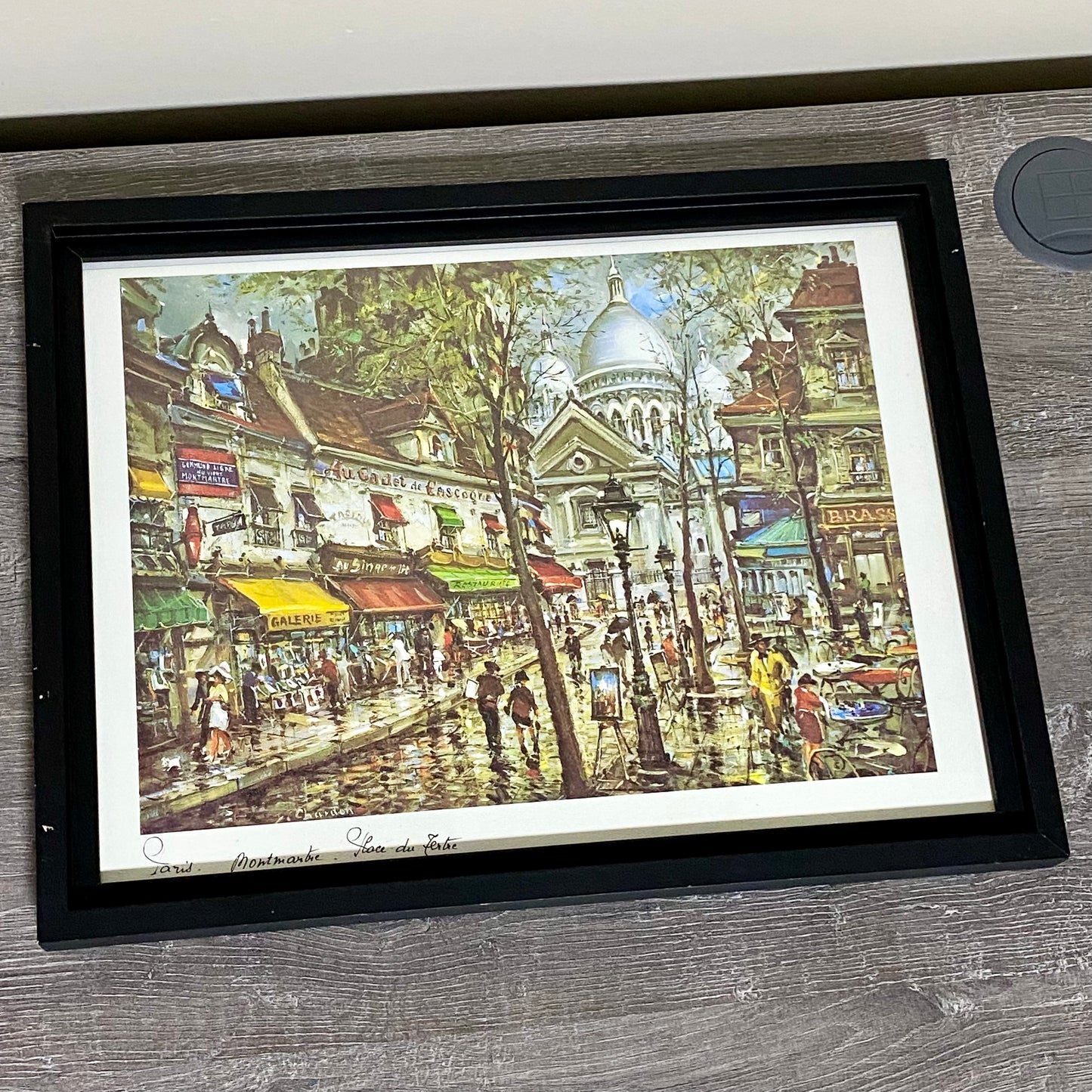 Vintage Place Du Tertre Paris Art Print By Jacques Chardon Framed With Glazing