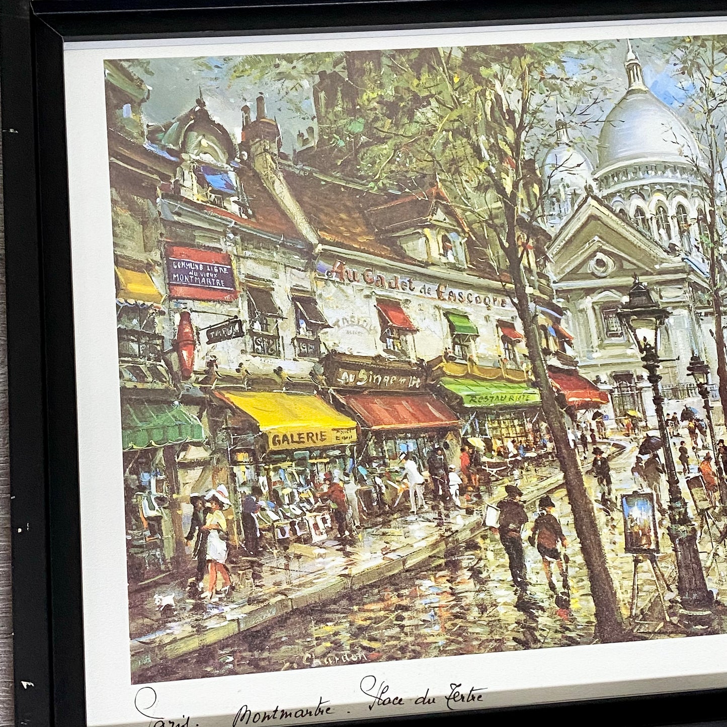 Vintage Place Du Tertre Paris Art Print By Jacques Chardon Framed With Glazing