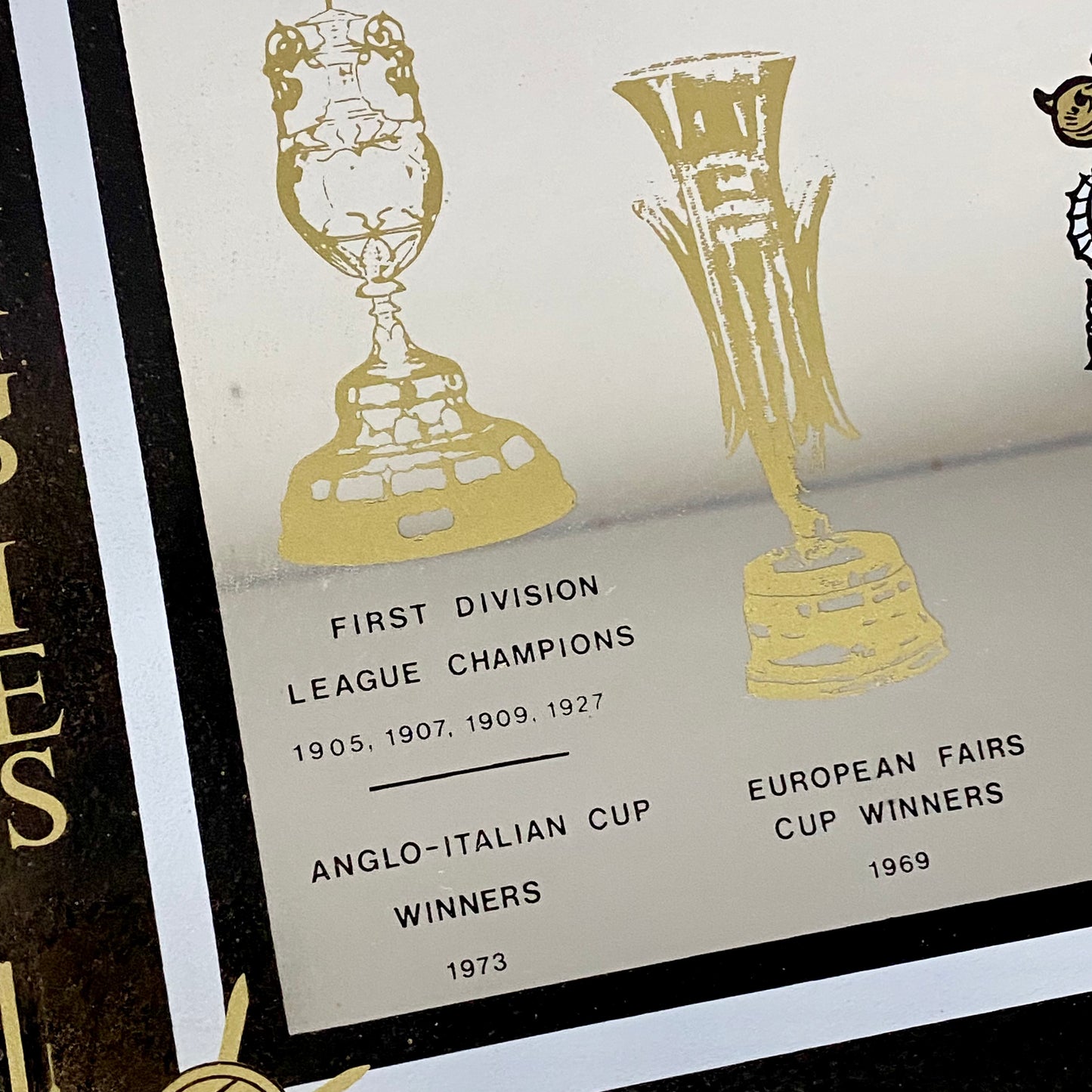 Vintage Newcastle United FC St James Park Honour Collectible Mirror Framed Rare