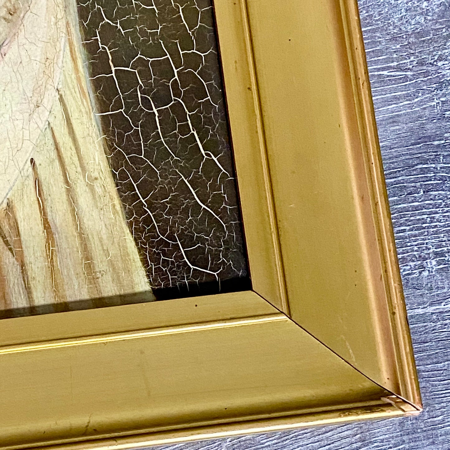 Antique Portrait Of Lady Holding Flowers Oil On Board Painting Victorian Framed