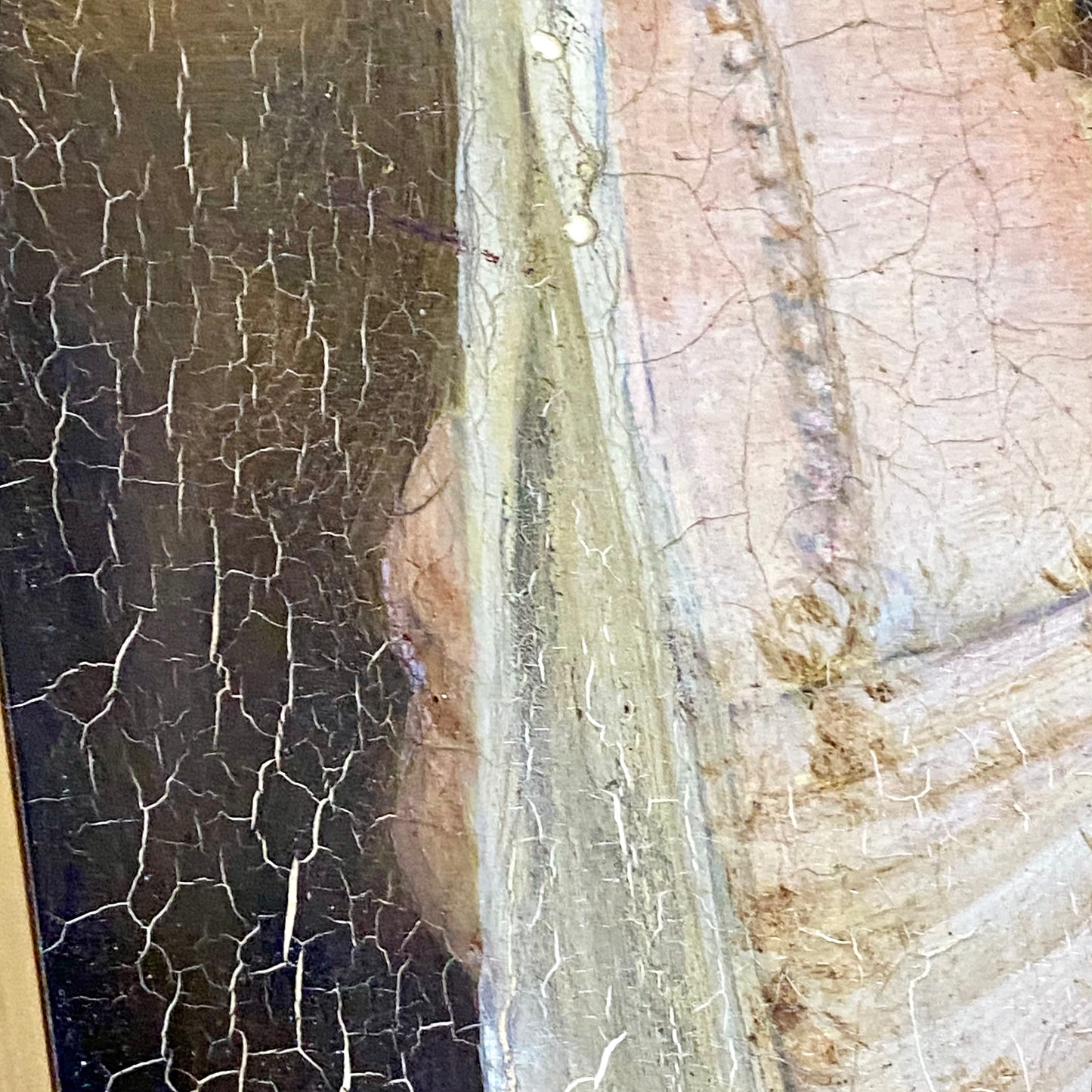 Antique Portrait Of Lady Holding Flowers Oil On Board Painting Victorian Framed