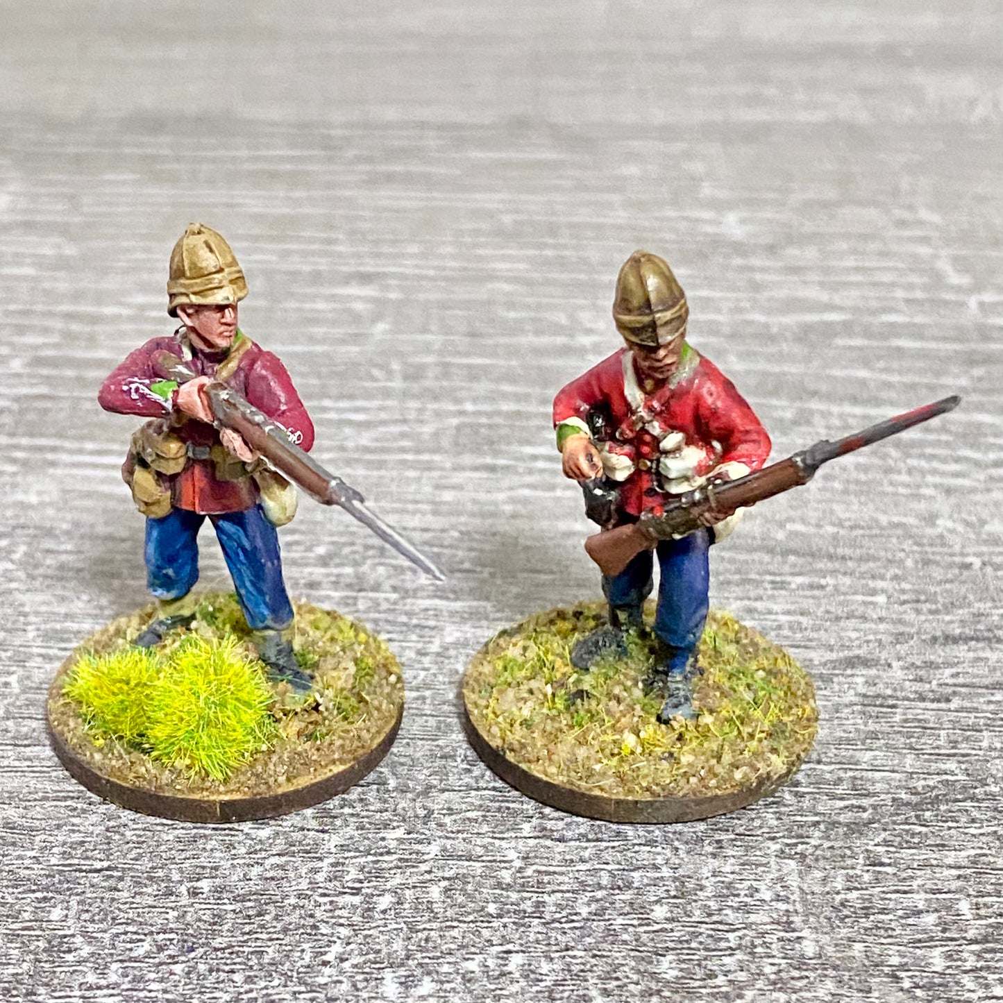 2x 28mm 24th Regt Of Foot Painted Plastic Miniatures Figs Zulu 1879 Wargames #1