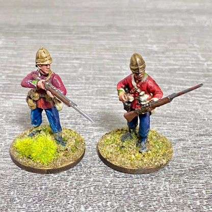 2x 28mm 24th Regt Of Foot Painted Plastic Miniatures Figs Zulu 1879 Wargames #1