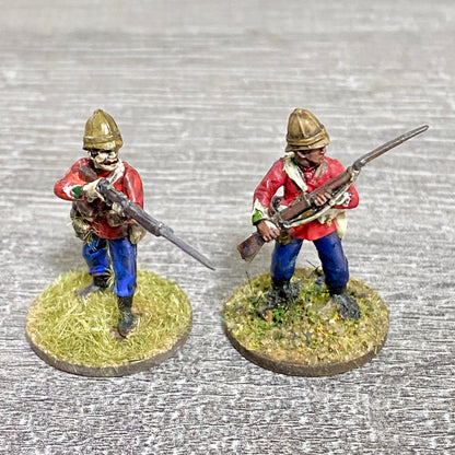 2x 28mm 24th Regt Of Foot Painted Plastic Miniatures Figs Zulu 1879 Wargames #12
