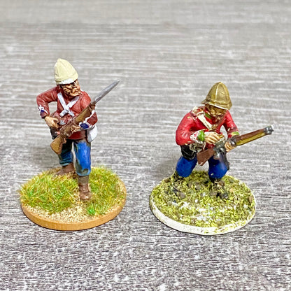 2x 28mm 24th Regt Of Foot Painted Plastic Miniatures Figs Zulu 1879 Wargames #13