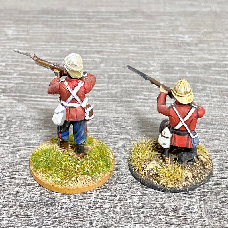 2x 28mm 24th Regt Of Foot Painted Plastic Miniatures Figs Zulu 1879 Wargames #16