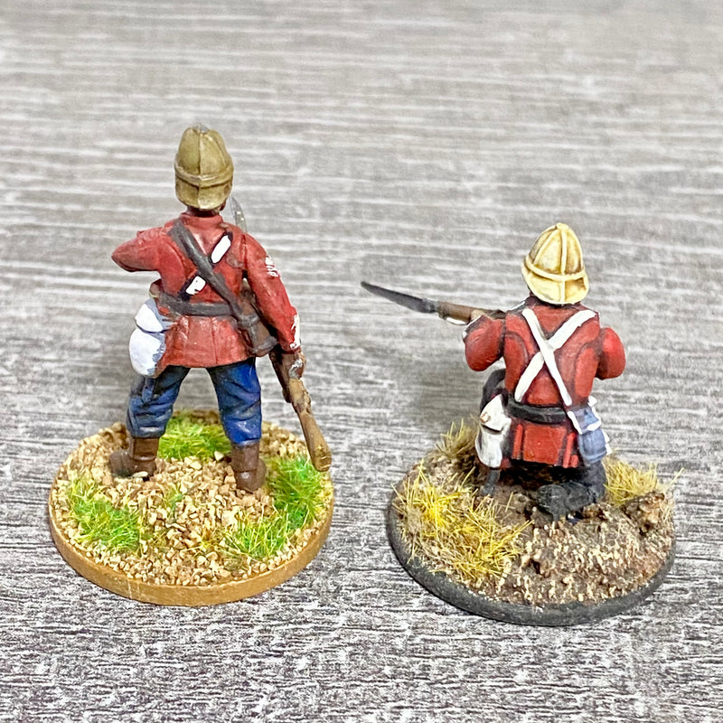 2x 28mm 24th Regt Of Foot Painted Plastic Miniatures Figs Zulu 1879 Wargames #18