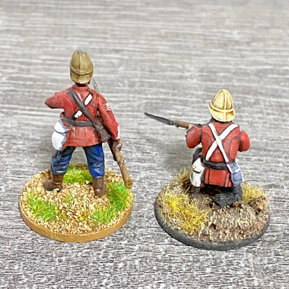 2x 28mm 24th Regt Of Foot Painted Plastic Miniatures Figs Zulu 1879 Wargames #18