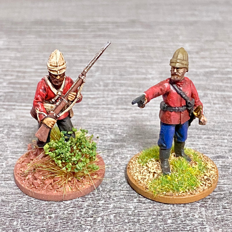2x 28mm 24th Regt Of Foot Painted Plastic Miniatures Figs Zulu 1879 Wargames #19