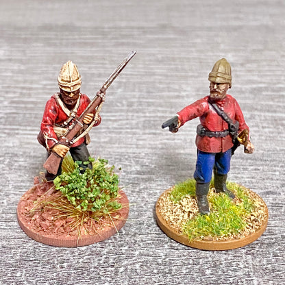 2x 28mm 24th Regt Of Foot Painted Plastic Miniatures Figs Zulu 1879 Wargames #19