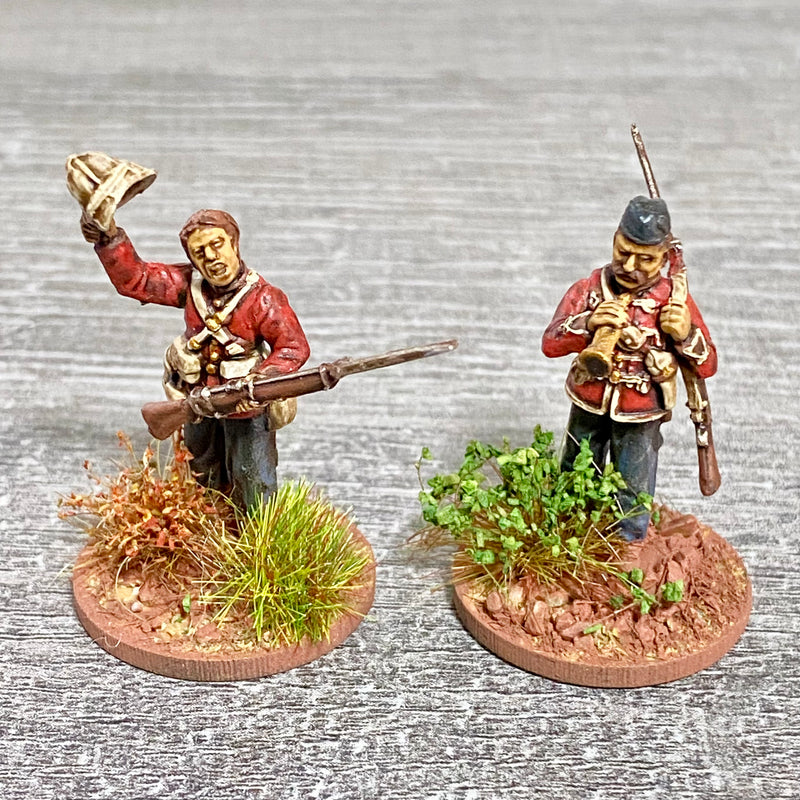 2x 28mm 24th Regt Of Foot Painted Plastic Miniatures Figs Zulu 1879 Wargames #20