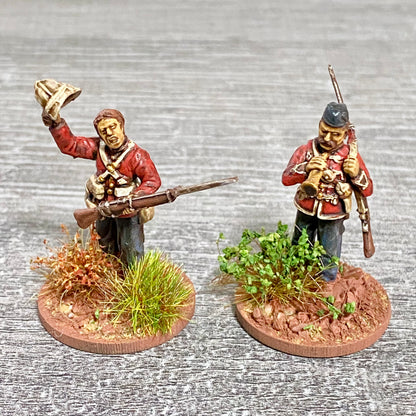 2x 28mm 24th Regt Of Foot Painted Plastic Miniatures Figs Zulu 1879 Wargames #20