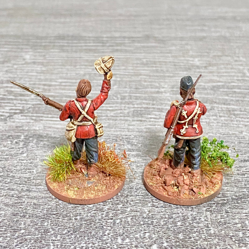 2x 28mm 24th Regt Of Foot Painted Plastic Miniatures Figs Zulu 1879 Wargames #20
