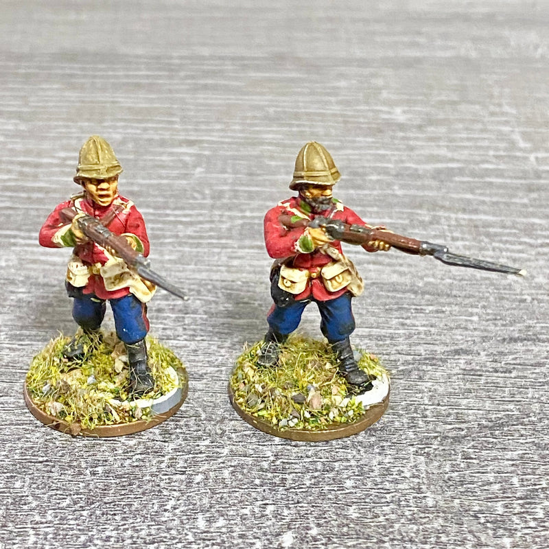 2x 28mm 24th Regt Of Foot Painted Plastic Miniatures Figs Zulu 1879 Wargames #21