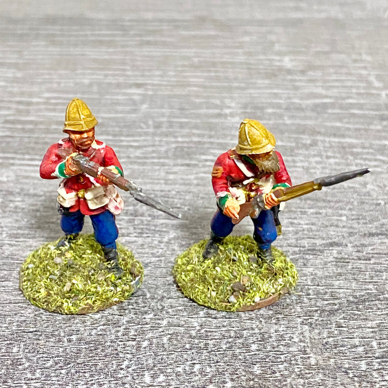 2x 28mm 24th Regt Of Foot Painted Plastic Miniatures Figs Zulu 1879 Wargames #22