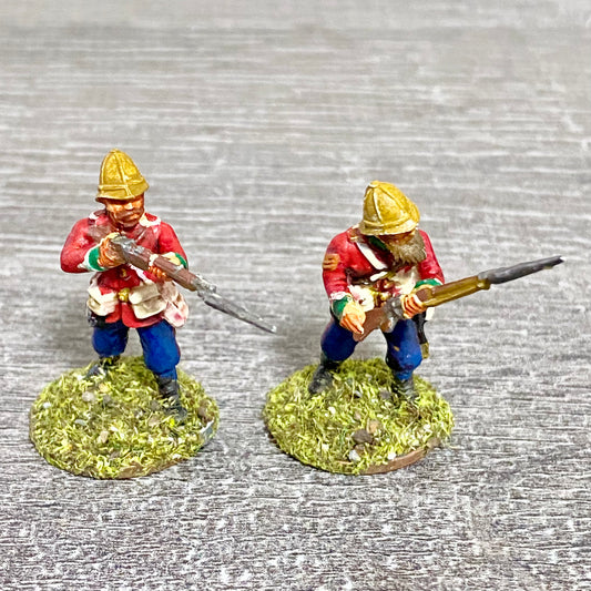 2x 28mm 24th Regt Of Foot Painted Plastic Miniatures Figs Zulu 1879 Wargames #22