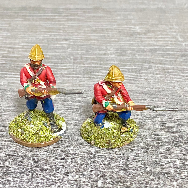 2x 28mm 24th Regt Of Foot Painted Plastic Miniatures Figs Zulu 1879 Wargames #23