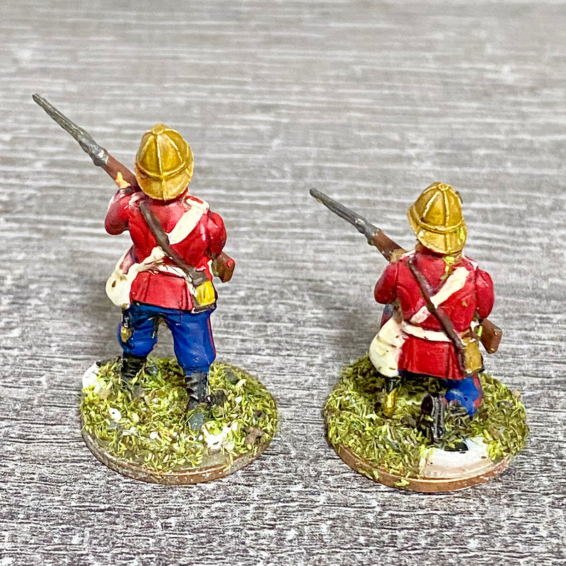 2x 28mm 24th Regt Of Foot Painted Plastic Miniatures Figs Zulu 1879 Wargames #23